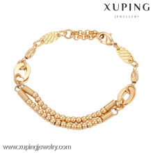 73994 Xuping Gold Chapado Row Jewelry Beaded Bracelet